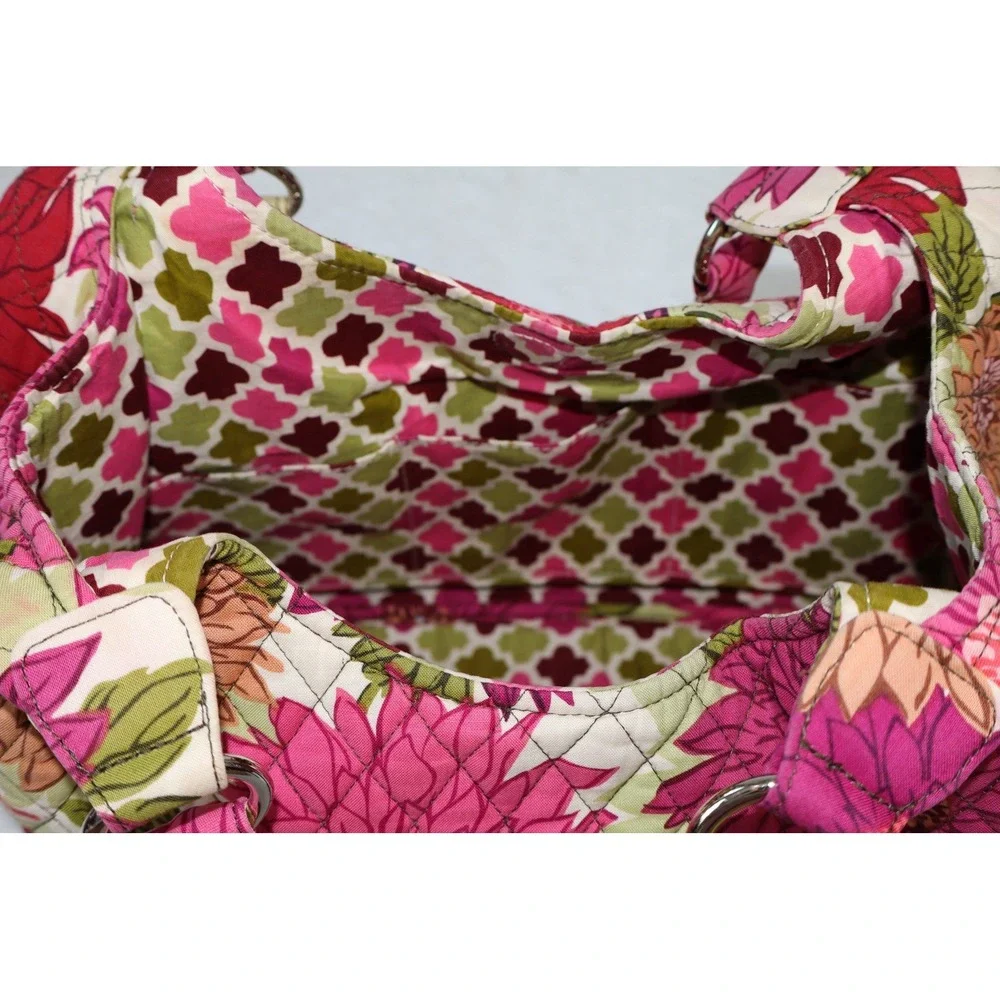 Vera Bradley Hello Dahlia Shoulder Bag with plenty of Inner Pockets